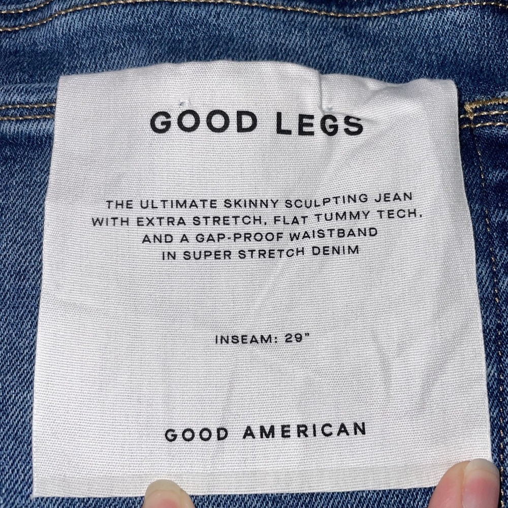 Good American Good Legs Skinny Jeans Womens 10/30 Blue Denim Medium Wash Outdoor - Picture 7 of 11
